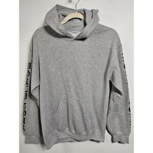 Justin Bieber World Tour Grey Women's Hoodie Size M - Missing Tag And Drawstring